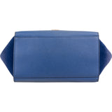 Celine Blue Suede & Grained Calfskin Trapeze Handbag