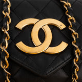 Chanel Quilted Lambskin CC Envelope Small 24K Gold Single Flap Crossbody Bag