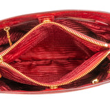 Prada Red Vitello Shine Leather Tote Handbag