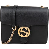 Gucci Grained Leather Interlocking GG Small Shoulder Crossbody Bag