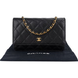 Chanel Quilted Caviar Leather Wallet On Chain Crossbody Bag