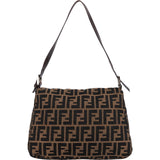 Fendi Monogram Zucca Canvas Mamma Baguette Shoulder Bag
