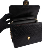 Chanel Quilted Lambskin Rectangular 24K Gold Single Flap Shoulder Bag
