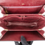 Celine Bordeaux Bocalf Flap Triomphe Shoulder Bag