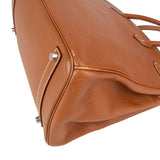 Hermès Brun Taurillon Clemence Leather Alezan Palladium Birkin 35 Handbag
