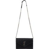 Yves Saint Laurent Grain de Poudre Quilted Leather Wallet On Chain Crossbody Bag