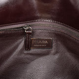 Prada Brown Vernice Saffiano Leder Saddle Flap Shoulder Bag