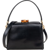 Gucci Blue Vintage Leather Bamboo Top Handle Handbag