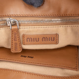 Miu Miu Vitello Madras Brown Leather Tote Shoulder Bag