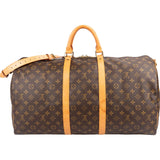Louis Vuitton Monogram Canvas Keepall 55 Bandoulière Travel Bag