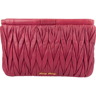 Miu Miu Matelassé Nappa Leather Clutch