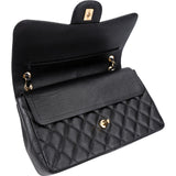 Chanel Quilted Caviar Leather Double Flap Crossbody Bag
