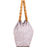 Gucci Lilac Monogram GG Bamboo Top Handle Handbag