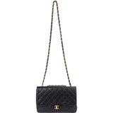 Chanel Quilted Caviar Leather Jumbo Single Flap Crossbody Bag