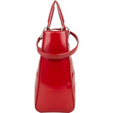 Christian Dior Quilted Patent Leather Lady Dior Handbag