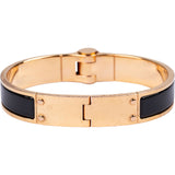 Hermès Gold Tone Black Charniere Bracelet
