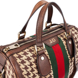 Gucci Houndstooth Web Boston Bag 30 Handbag