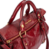 Miu Miu Vitello Lux Bow City Satchel Handbag