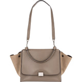 Céline Drummed Calfskin and Suede Trapeze Handbag