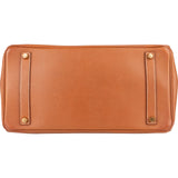 Hermès Brun Courchevel Leather Birkin 35 Handbag