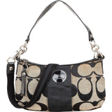 Coach Monogram Signature Black and Grey Stripe Demi Handbag