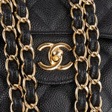 Chanel Quilted Caviar Leather Jumbo Double Flap Crossbody Bag