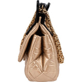 Chanel Quilted Metallic Leather Clip Bar CC Single Flap Crossbody Bag
