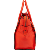 Céline Orange Drummed Calfskin Leather Luggage Handbag