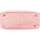 Chanel Pink Nylon Monogram New Travel Line Tote MM Shoulder Bag