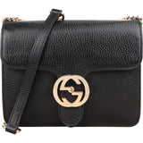 Gucci Pebbled Leather Interlocking GG Small Crossbody Bag