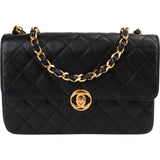 Chanel Quilted Lambskin 24K Gold Single Flap Crossbody Bag