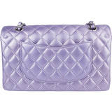 Chanel Quilted Metallic Lambskin Medium Double Flap Crossbody Bag