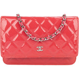 Chanel Quilted Patent Leather Wallet On Chain Crossbody Bag
