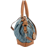 Gucci Monogram Denim GG Sukey Satchel Handbag