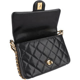 Chanel Quilted Caviar Leather Single Flap Crossbody Bag