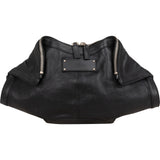Alexander McQueen Black Leather De Manta Lip Clutch