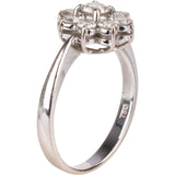 Handcrafted 0,68 Carat Diamond Flower Cluster 750 Gold Ring (#51)