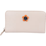 Fendi Leather Flowerland Zip Around Wallet