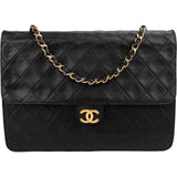 Chanel Quilted Lambskin 24K Gold Single Flap Shoulder Bag