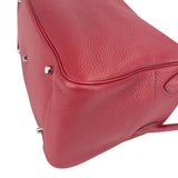 Hermès Clemence Leather Palladium Lindy 34 Rubis Handbag