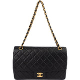 Chanel Quilted Lambskin Medium 24 K Gold Zip Single Flap Shoulder Bag