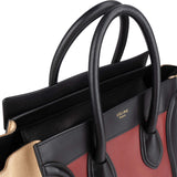 Celine Suede Bicolor Leather Luggage Handbag