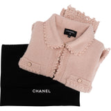 Chanel 2026SS Pink Cashmere CC Buttons Crochet Cropped Cardigan (FR36)