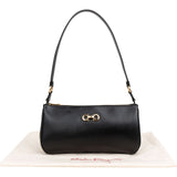 Salvatore Ferragamo Saffiano Leather Gancini Baguette Shoulder Bag