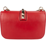 Valentino Garavani Leather Red Leather Rockstud Glam Lock Shoulder Crossbody Bag