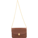 Christian Dior Brown Leather Vintage Flap Small Shoulder Bag