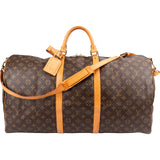 Louis Vuitton Monogram Canvas Keepall 60 Bandoulière Travel Bag
