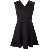 Louis Vuitton Black VLogo Belted Mini Sleeveless Dress (FR40)
