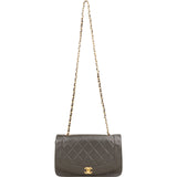 Chanel Quilted Lambskin 24K Gold Diana Single Flap Crossbody Bag