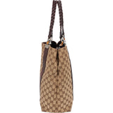 Gucci Monogram GG Large Bamboo Tote Handbag